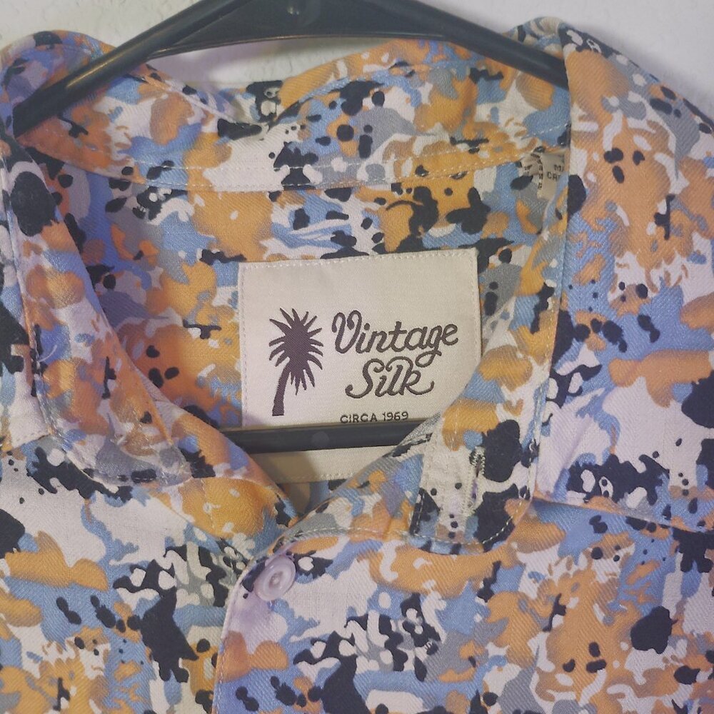 Vintage Silk Circa 1969 Multicolor Polo Vintage Beautiful Shirt 100% Silk - Picture 7 of 11